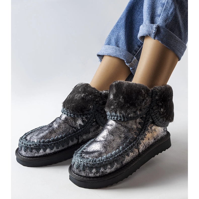 Grau-metallische isolierte Eskimo-Stiefel von Maggi 1