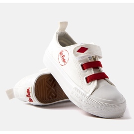 Weiße und rote Lee Cooper-Sneaker für Kinder 1