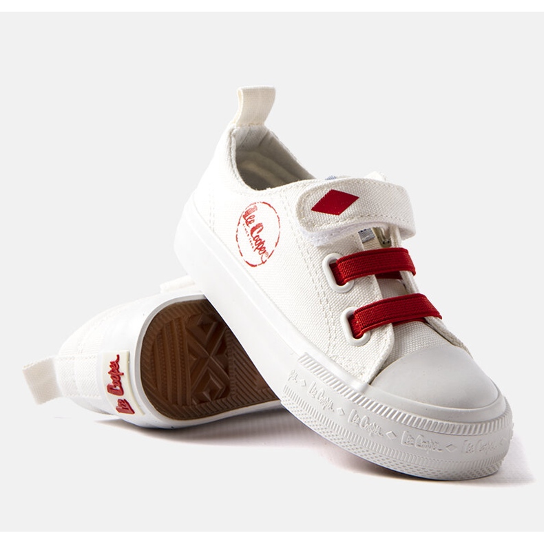 Weiße und rote Lee Cooper-Sneaker für Kinder 1