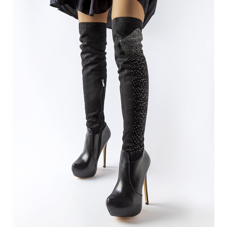 Inna Schwarze High-Heel-Stiefel von Zaccaria 1