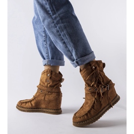 Inna Braune Keilstiefel von Teodata 1