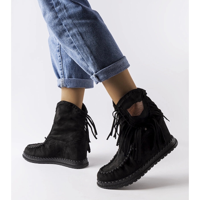 Inna Schwarze Keilstiefel von Giudice 1