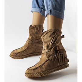 Inna Dunkelbraune Keilstiefel von Teodata 1