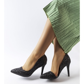 Schwarze Brokat-Absätze von Arsenault 1