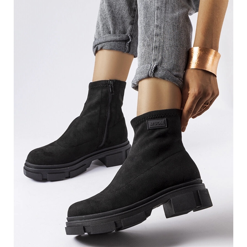 Schwarze isolierte Wildlederstiefel von Inge 2