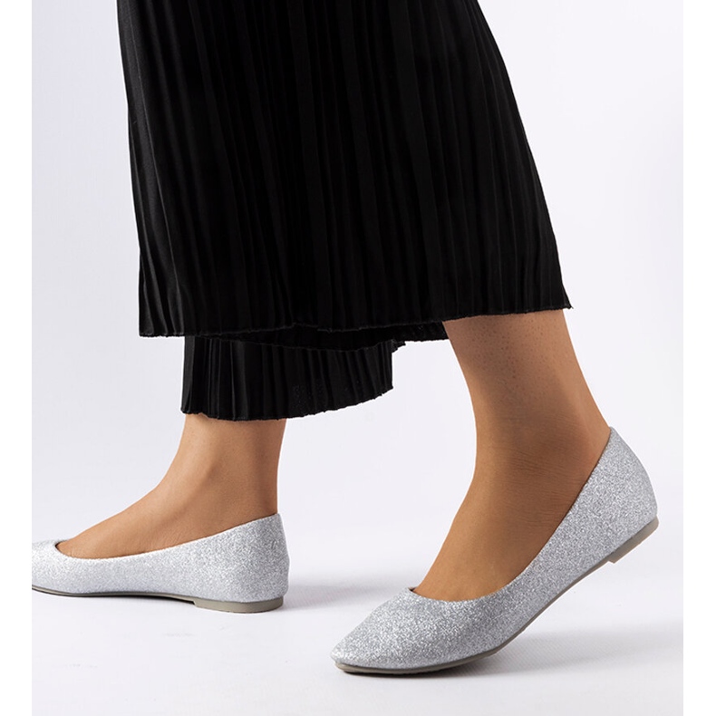 Inna Silberne Glitzer-Ballerinas von Serinto silber- 2