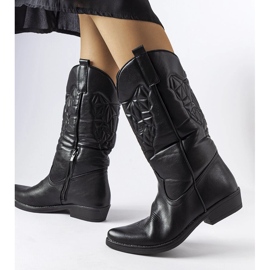 Schwarze flache Cowboystiefel von Simonetta 1