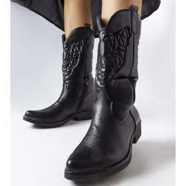 Schwarze flache Cowboystiefel von Simonetta 2