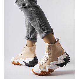 Beigefarbene Sneaker mit klobiger Sohle von Toro 1