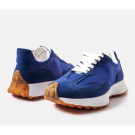Marineblaue und orangefarbene Herren-Sneaker von Dorolis 1