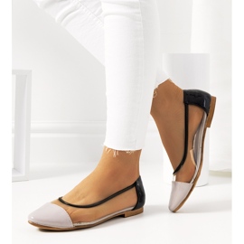 Violett transparente Pastella Ballerinas farblos schwarz 2