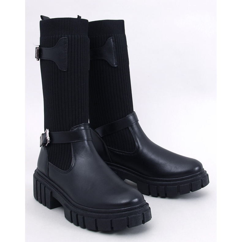 Rhea Schwarze Stiefel mit flexiblem Obermaterial 1