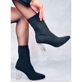 Destani Schwarze Sock-Boots mit transparentem Absatz 1
