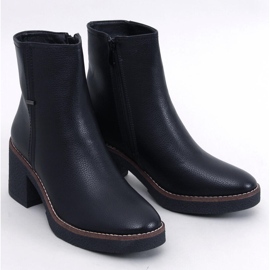 Tamika Schwarze Gummi-Stiefeletten mit hohen Absätzen 1