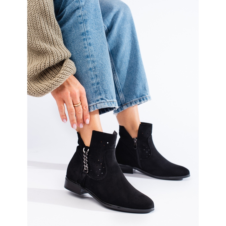 Durchbrochene Springstiefel Vinceza schwarz 2