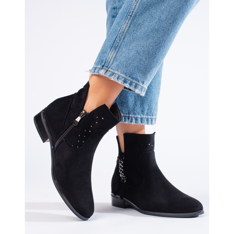 Durchbrochene Springstiefel Vinceza schwarz 1