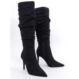 Klassische High-Heel-Stiefel von Danielle Black schwarz 1
