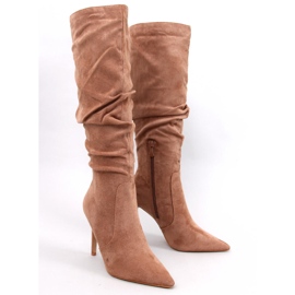 Klassische Danielle Camel Stiletto-Stiefel braun 1
