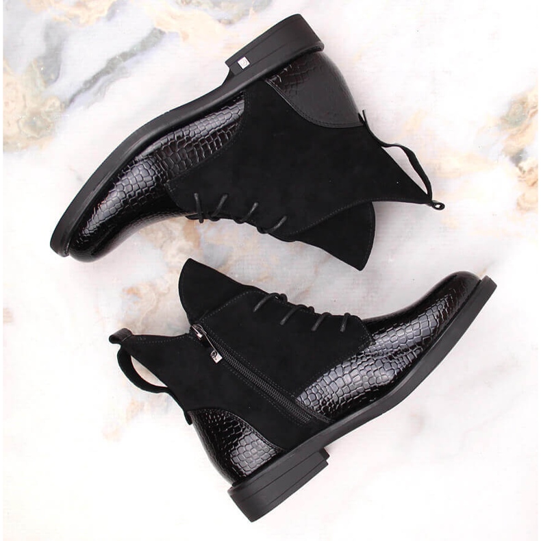 Isolierte Stiefel aus schwarzem Krokodil für Damen Potocki 1