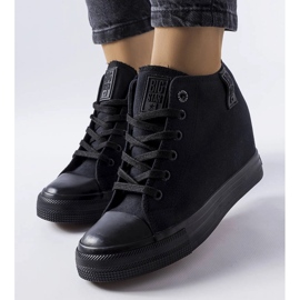 Big Star LL274034 schwarze Turnschuhe mit Keilabsatz 1