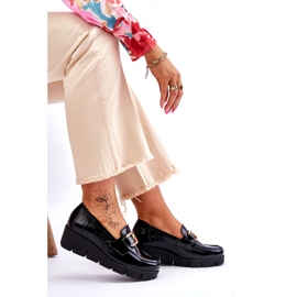 Lemar Mokassins aus Lackleder mit Verzierung am Keilabsatz, schwarz 4