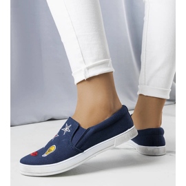 Marineblaue Sneakers mit Patches von Anais 1