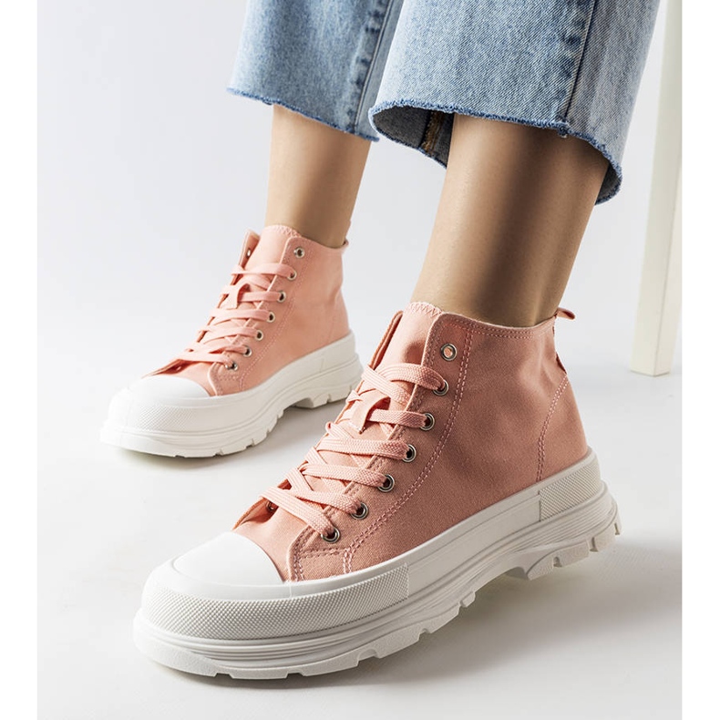 Inna Rosafarbene High-Top-Sneaker von Saverio 1