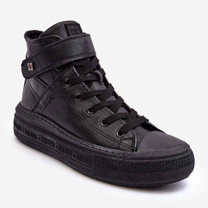 Isolierte Damen-Sneaker auf der Big Star-Plattform in Schwarz MM274008 1