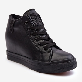 Damen-Sneaker aus Leder mit Keilabsatz Big Star MM274001 Schwarz 1