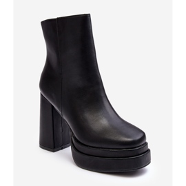 WS1 Damen-Stiefeletten mit hohem Absatz und Plateau in Schwarz von Sandstra 1