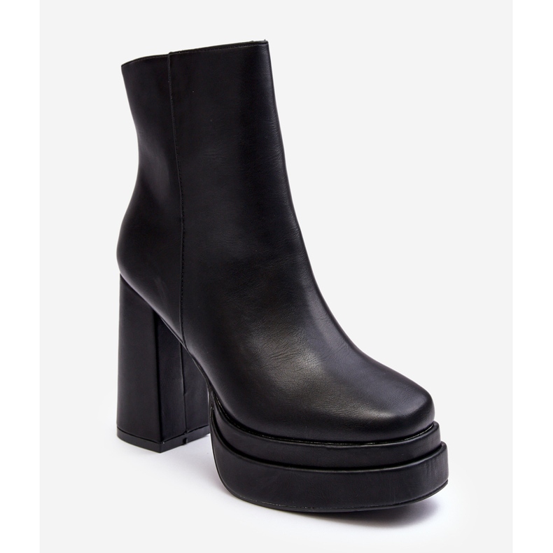 WS1 Damen-Stiefeletten mit hohem Absatz und Plateau in Schwarz von Sandstra 1