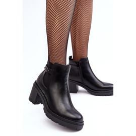 Damen-Stiefeletten mit massivem High Heel in Schwarz von Belinda 2