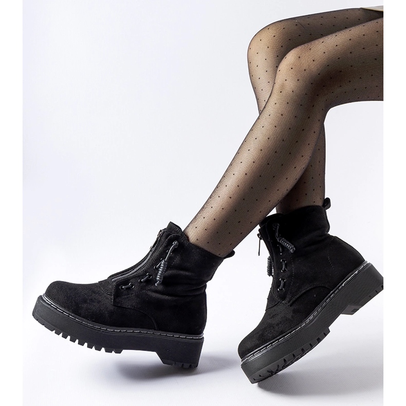 Schwarze Doganella-Stiefeletten mit Reißverschluss 1