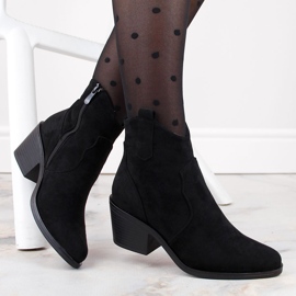 Damen-Cowboystiefel aus Wildleder mit hohem Absatz, schwarz S.Barski HY30-86A 1