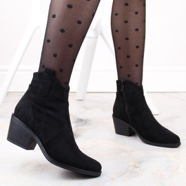 Damen-Cowboystiefel aus Wildleder mit hohem Absatz, schwarz S.Barski HY30-86A 2