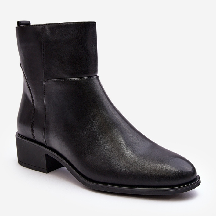 Sergio Leone Damen-Reißverschlussstiefel aus Leder in Schwarz von Semotti 2