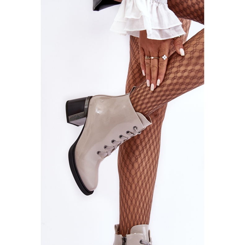 S.Barski Lack-Damenstiefel D&amp;A MR870-98 Hellbeige 2