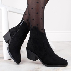 Wildleder-Cowboystiefel mit hohen Absätzen S.Barski W OLI241 schwarz 1