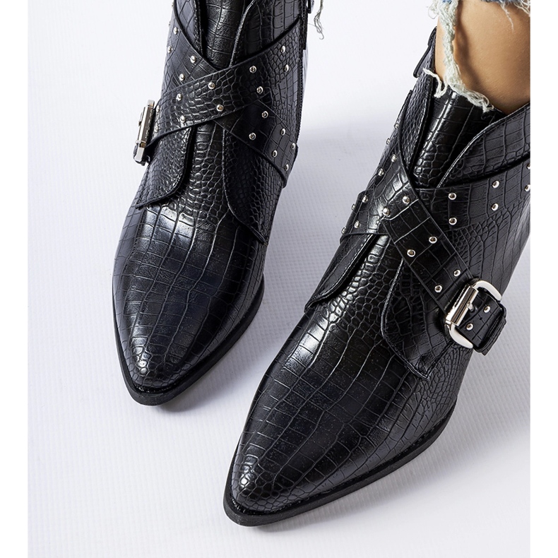 Schwarze Corrado-Cowboystiefel mit hohem Absatz 1