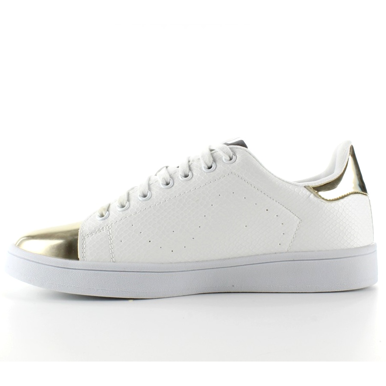 Turnschuhe mit metallischen Zehen YP-01 Gold weiß gelb 1