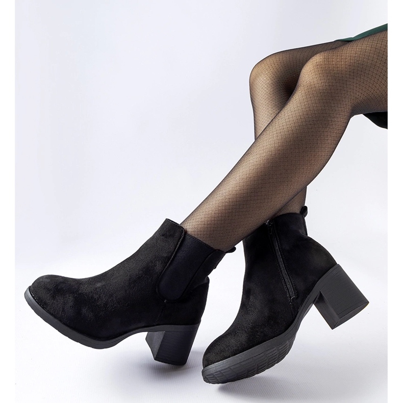 Schwarze Stiefeletten aus Öko-Wildleder Pacific 1