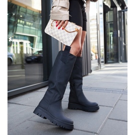 Mattschwarze, isolierte Jayden-Stiefel 2