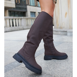 Braune, matte klassische Edwards-Stiefel 2