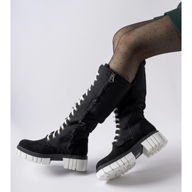 Schwarze Palmer-Stiefel mit Stoffisolierung 1