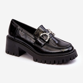 Damen-Lacklederschuhe mit massiven High Heels, Schwarz Lemmitty 1