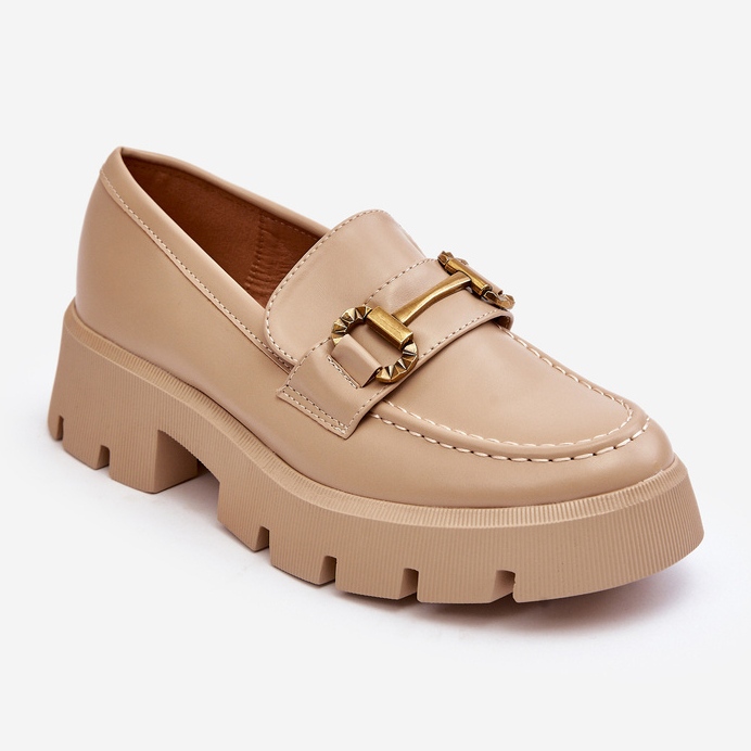 Damen-Loafer mit Dekoration Beige Peuria 1