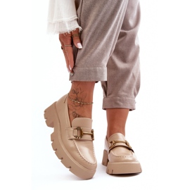 Damen-Loafer mit Dekoration Beige Peuria 2