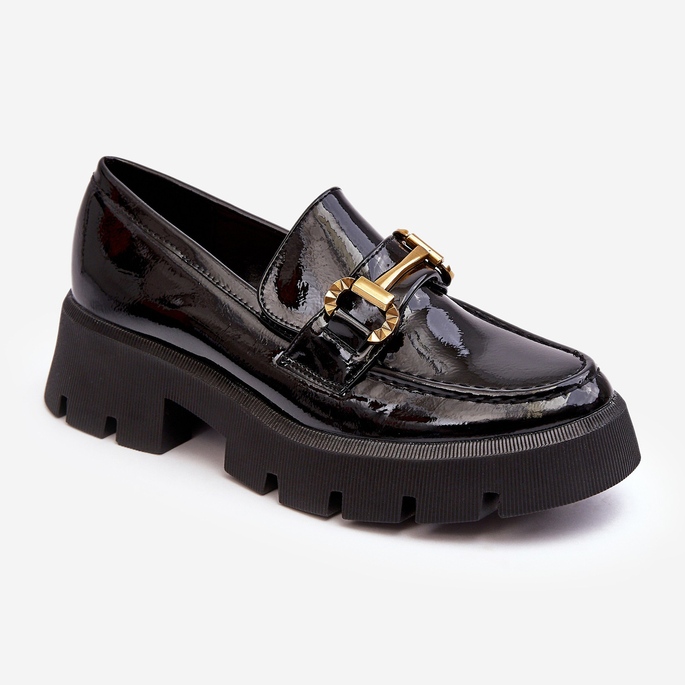 WS1 Damen-Loafer aus Lackleder mit Verzierung, Schwarz Peuria 1