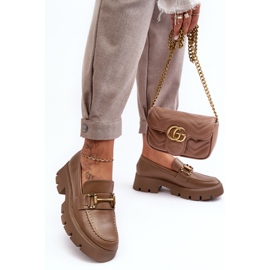 Damen-Loafer mit Dekoration Khaki Peuria beige 2