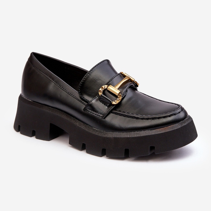 Damen-Loafer mit Dekoration Schwarz Peuria 1